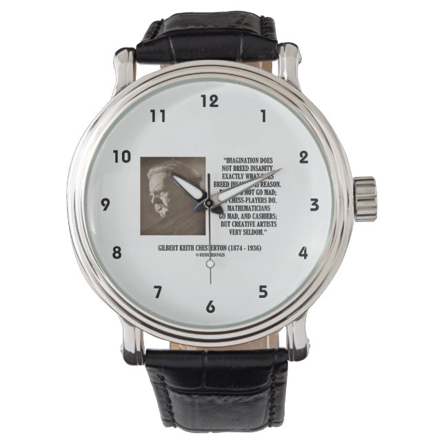 Reloj De Pulsera G.K. Chesterton Imagination Insanity Creative (Anverso)