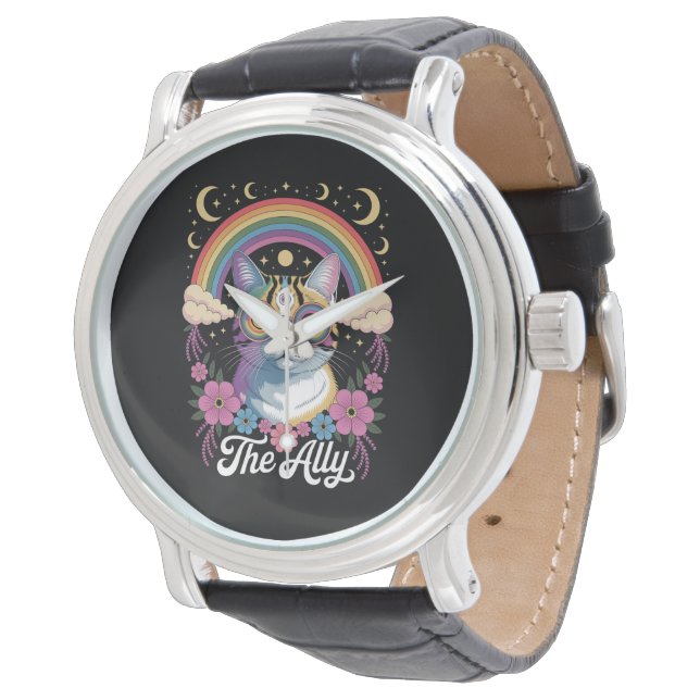 Reloj De Pulsera Gafas de sol divertidas Ally Ca Pride Orgullo gay  (Angular)