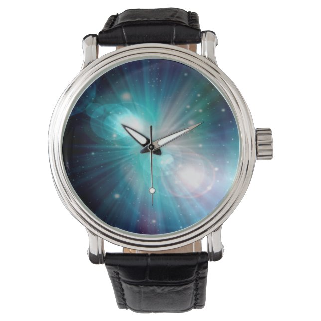 Reloj De Pulsera Galaxia azul (Anverso)
