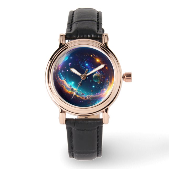 Reloj De Pulsera Galaxia de burbujas cósmicas arte de fantasía (Anverso)