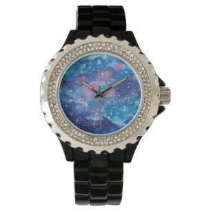 Reloj De Pulsera Galaxia de la acuarela del arte del espacio