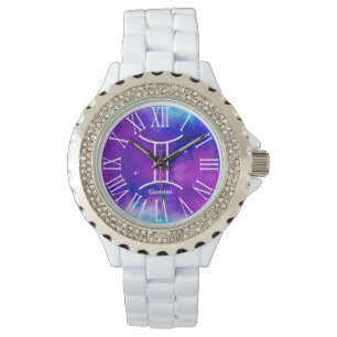 Reloj De Pulsera Galaxia espacial moderna Gemini Zodiac