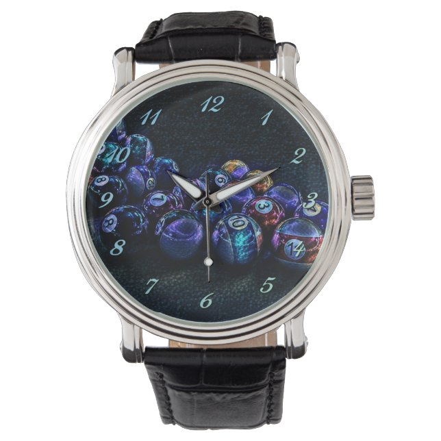 Reloj De Pulsera Galaxy Sparkle Billiards Writing Watch (Anverso)