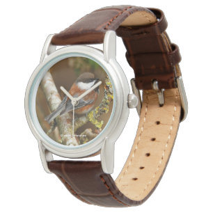 Reloj De Pulsera Galleta de pollo con respaldo de castaño en el árb