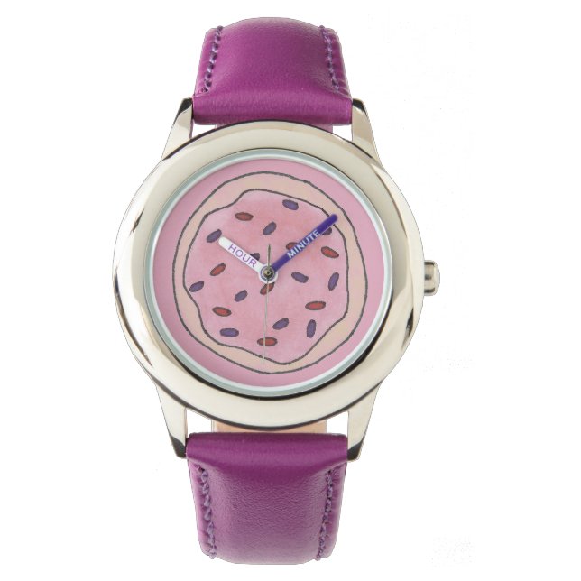 Reloj De Pulsera Galletas de galletas de azúcar morado rosadas salp (Anverso)