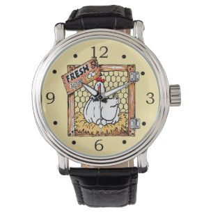 Reloj De Pulsera Gallina con los granjeros de los huevos