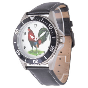 Reloj De Pulsera Gallo de pelea: Rojo oscuro