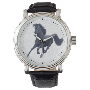 Reloj De Pulsera Galloping Black Thoroughred Horse Watch