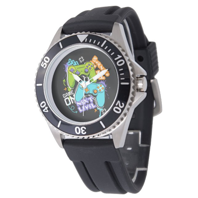 Reloj De Pulsera Game controllers Graffiti  Gaming Born To Play  (Angular)