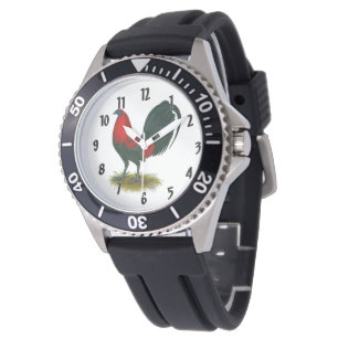 Reloj De Pulsera Gamecock americano: Rojo marrón