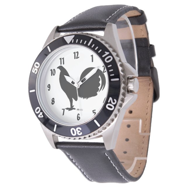 Reloj De Pulsera Gamecock Rooster Silhouette (Angular)