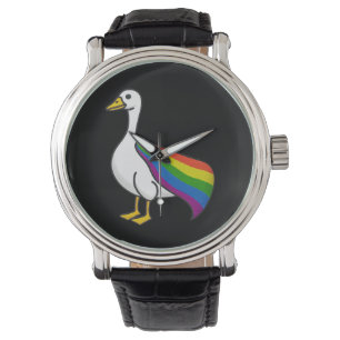 Reloj De Pulsera Ganso Arcoíris Orgullo LGBTQ Gay Transexual Derech