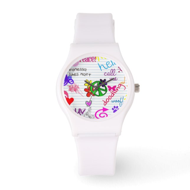 Reloj De Pulsera garabato de vigilancia abstracta (Anverso)