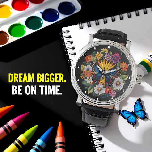 Reloj De Pulsera Garden Symphony" - Floral Butterfly  (Subido por el creador)