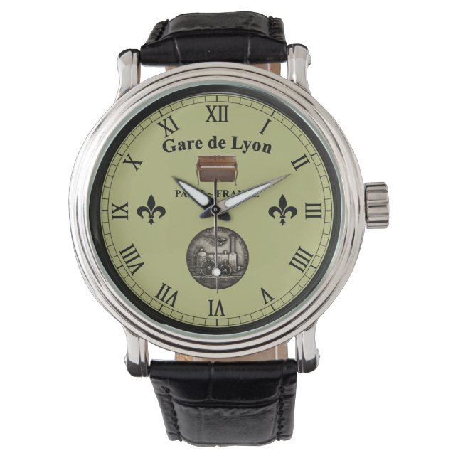 Reloj De Pulsera Gare de Lyon ~ París Francia ~ Piano recto ~ (Anverso)