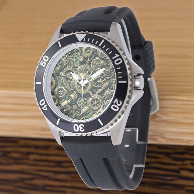 Reloj De Pulsera Gases de relojería verde industrial Steampunk (Subido por el creador)