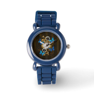 Reloj De Pulsera Gases de vapor y mariposas azules
