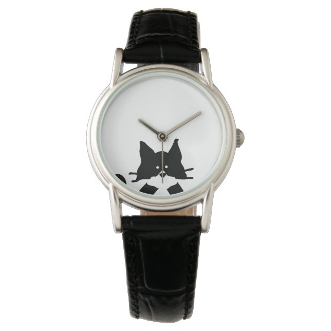 Reloj De Pulsera Gata Cubriendo Boca (Anverso)