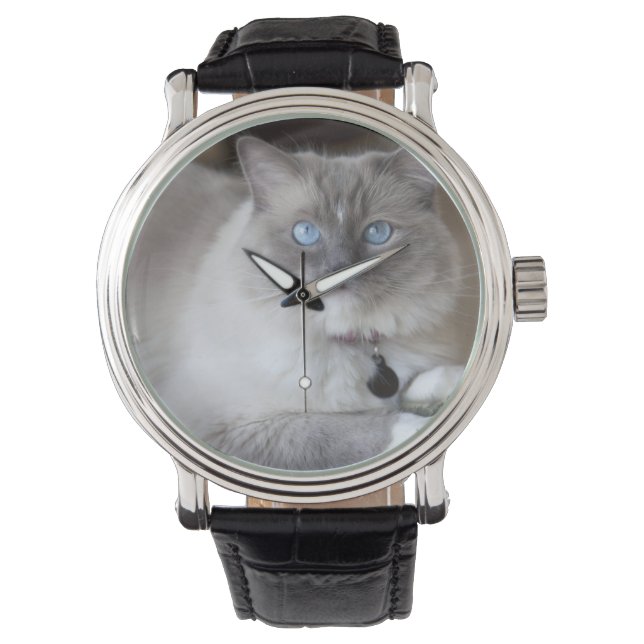 Reloj De Pulsera Gata Ragdoll hembra (Anverso)