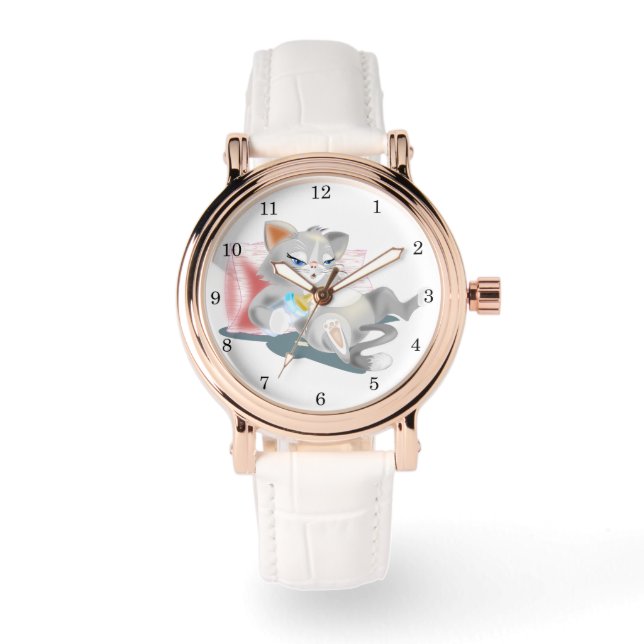 Reloj De Pulsera Gatito Bebé Adorable - (Anverso)