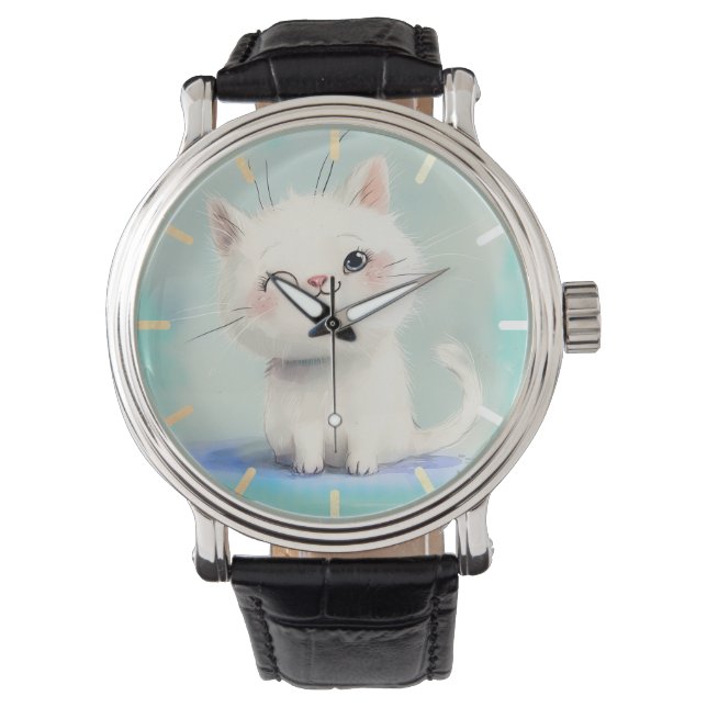 Reloj De Pulsera Gatito blanco lindo (Anverso)