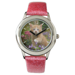 Reloj De Pulsera Gatito de Ginger lindo Gatito gatito en placa de d