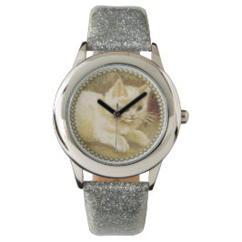 Reloj De Pulsera Gatito de inspiración vintage pintando niños