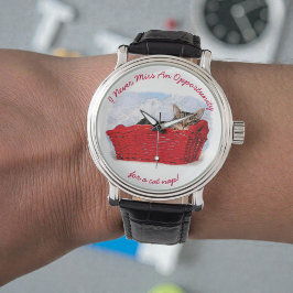 Reloj De Pulsera Gatito Durmiente Gracioso En El Personalizado De F