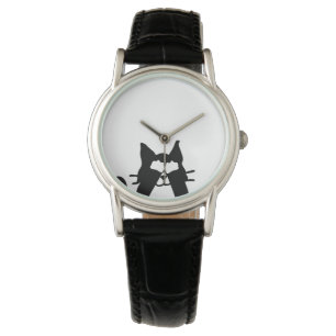 Reloj De Pulsera Gatito Kitty Cubriendo Ojos Peekaboo