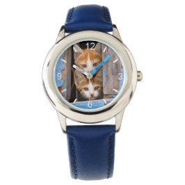 Reloj De Pulsera Gatitos de gato en placa de marcado de la ventana 