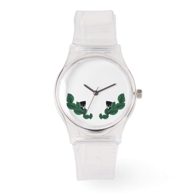 Reloj De Pulsera Gatitos y hojas (Anverso)
