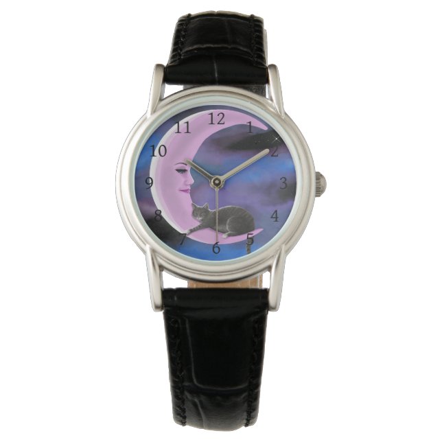 Reloj De Pulsera gato 661 Luna rosa (Anverso)