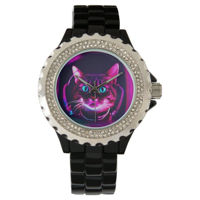Reloj De Pulsera gato astronauta (Anverso)