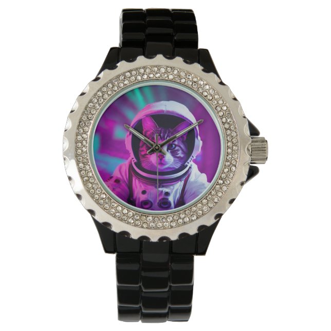 Reloj De Pulsera gato astronauta (Anverso)