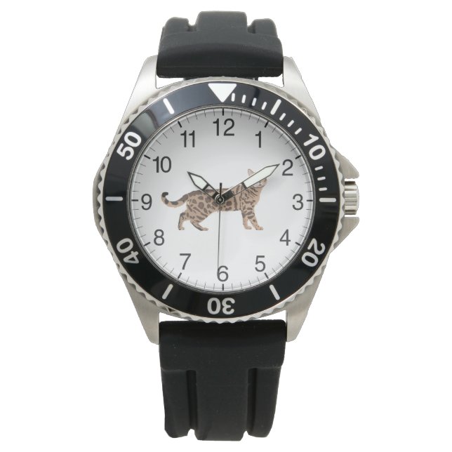 Reloj De Pulsera Gato Bengal (Anverso)