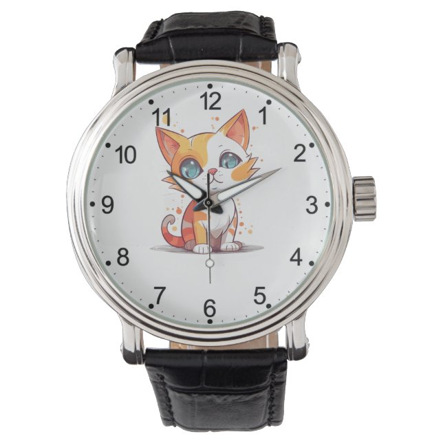 Reloj De Pulsera Gato blanco adorable (Anverso)