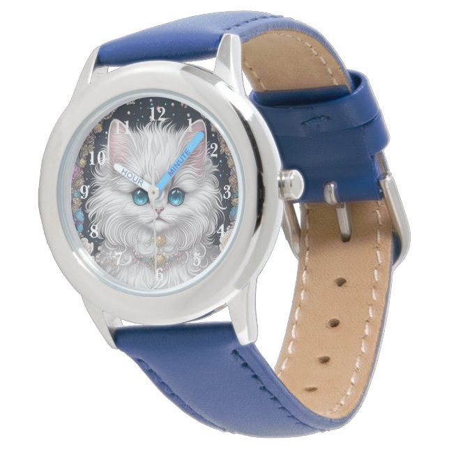 Reloj De Pulsera Gato blanco adorable (Angular)