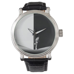 Reloj De Pulsera Gato blanco en sombras negras