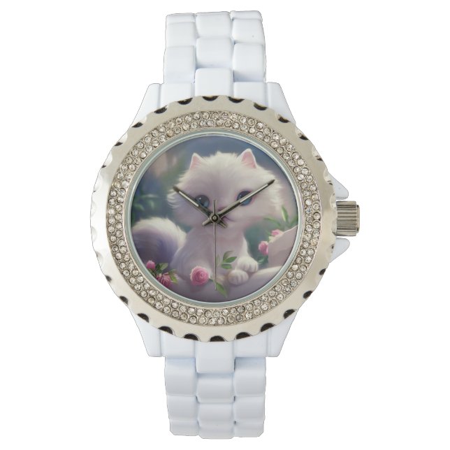 RELOJ DE PULSERA GATO BLANCO KITTEN LADIES WRIST WATCH (Anverso)