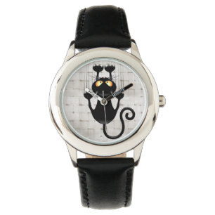 Reloj De Pulsera Gato cayendo en el divertido personaje de la caric