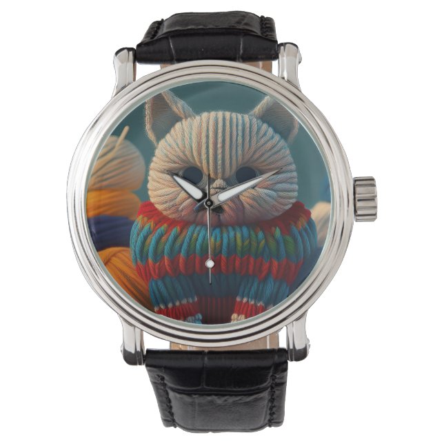 Reloj De Pulsera Gato Con Una Actitud "A" Capital (Anverso)