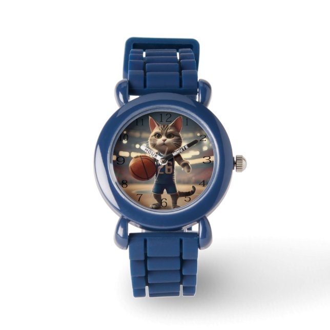 Reloj De Pulsera Gato de baloncesto, (Anverso)