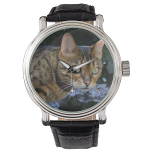 Reloj De Pulsera Gato de Bengala que se cuela