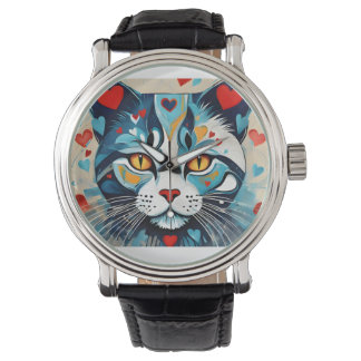Reloj De Pulsera Gato de corazón