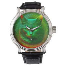 Reloj De Pulsera Gato De Fantasía Frente Al Escudo