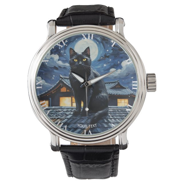 Reloj De Pulsera Gato de Fantasy Cute Night Stars (Anverso)