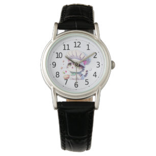 Reloj De Pulsera Gato de gatito de pastelería de panadería con pan