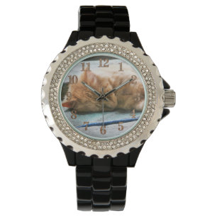 Reloj De Pulsera Gato de jengibre durmiente 