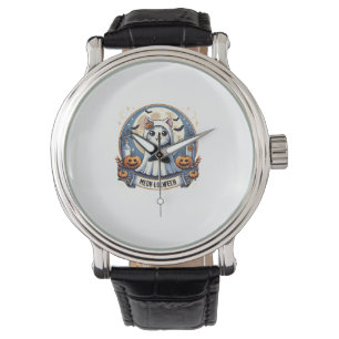 Reloj De Pulsera Gato de Meow-lolween en traje fantasma Halloween A
