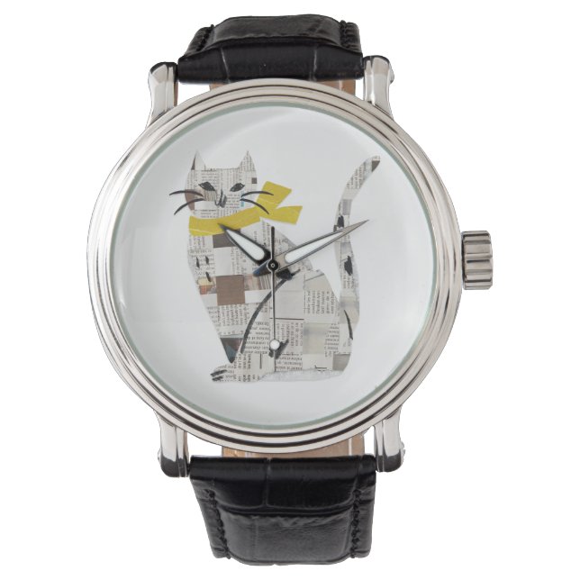 Reloj De Pulsera gato de newspapar (Anverso)